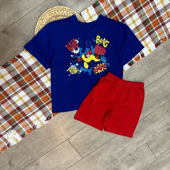 DC Comics Marvel Little Boys Pajamas/ Play Set Shorts & Graphic Tee Size 4/5 - Picture 7 of 15